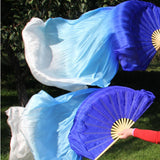 Maxbell 2Pcs Belly Dance Fan Veils 1.8M Performance Dancer Practice Dance Props