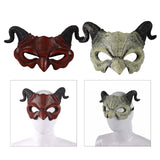 Maxbell Horn Mask Half Face Decoration Accessories Halloween Carnival Props Red