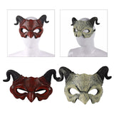 Maxbell Horn Mask Half Face Decoration Accessories Halloween Carnival Props Red