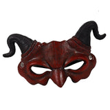 Maxbell Horn Mask Half Face Decoration Accessories Halloween Carnival Props Red