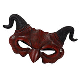 Maxbell Horn Mask Half Face Decoration Accessories Halloween Carnival Props Red