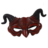 Maxbell Horn Mask Half Face Decoration Accessories Halloween Carnival Props Red