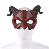 Maxbell Horn Mask Half Face Decoration Accessories Halloween Carnival Props Red