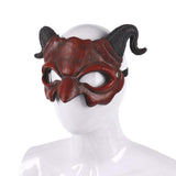 Maxbell Horn Mask Half Face Decoration Accessories Halloween Carnival Props Red