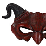 Maxbell Horn Mask Half Face Decoration Accessories Halloween Carnival Props Red