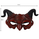 Maxbell Horn Mask Half Face Decoration Accessories Halloween Carnival Props Red