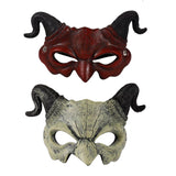 Maxbell Horn Mask Half Face Decoration Accessories Halloween Carnival Props Red