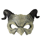 Maxbell Horn Mask Half Face Decoration Accessories Halloween Carnival Props White