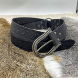 Maxbell Durable PU Leather Ring Belt Costume Accessories Halloween Knight Belt Black Snake Tail