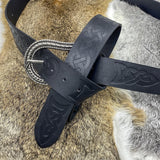 Maxbell Durable PU Leather Ring Belt Costume Accessories Halloween Knight Belt Black Snake Tail