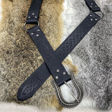 Maxbell Durable PU Leather Ring Belt Costume Accessories Halloween Knight Belt Black Snake Tail