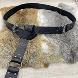 Maxbell Durable PU Leather Ring Belt Costume Accessories Halloween Knight Belt Black Snake Tail