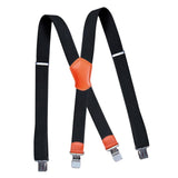 Maxbell Suspender for Men ElasticStrong Clips 3.8cm Wide Adjustable X Type Braces