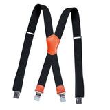 Maxbell Suspender for Men ElasticStrong Clips 3.8cm Wide Adjustable X Type Braces