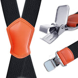 Maxbell Suspender for Men ElasticStrong Clips 3.8cm Wide Adjustable X Type Braces