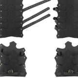Maxbell Medieval Viking Knight PU Leather Leg Boot Shoe Cover Cosplay Props Black