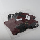 Maxbell Medieval Viking Knight PU Leather Leg Boot Shoe Cover Cosplay Props Burgundy