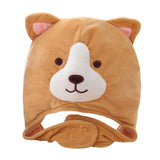 Maxbell Short Plush Corgi Hat Cap Costume Cosplay Funny Novelty Winter Ski Headgear