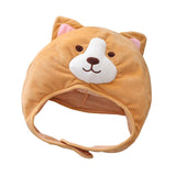 Maxbell Short Plush Corgi Hat Cap Costume Cosplay Funny Novelty Winter Ski Headgear