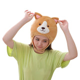 Maxbell Short Plush Corgi Hat Cap Costume Cosplay Funny Novelty Winter Ski Headgear