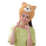 Maxbell Short Plush Corgi Hat Cap Costume Cosplay Funny Novelty Winter Ski Headgear