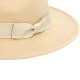 Maxbell Classic Felt Panama Jazz Top Hat Holiday Decorative Dress up Accessories Beige