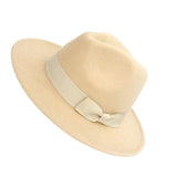 Maxbell Classic Felt Panama Jazz Top Hat Holiday Decorative Dress up Accessories Beige