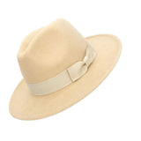 Maxbell Classic Felt Panama Jazz Top Hat Holiday Decorative Dress up Accessories Beige