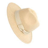 Maxbell Classic Felt Panama Jazz Top Hat Holiday Decorative Dress up Accessories Beige