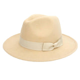 Maxbell Classic Felt Panama Jazz Top Hat Holiday Decorative Dress up Accessories Beige