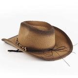 Maxbell Western Cowboy Hat, Beach Hat, Sun Hat for Outdoor Summer Khaki