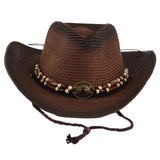 Maxbell Western Cowboy Hat, Beach Hat, Sun Hat for Outdoor Summer Dark Brown