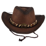 Maxbell Western Cowboy Hat, Beach Hat, Sun Hat for Outdoor Summer Dark Brown