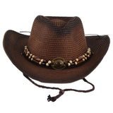 Maxbell Western Cowboy Hat, Beach Hat, Sun Hat for Outdoor Summer Dark Brown