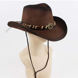 Maxbell Western Cowboy Hat, Beach Hat, Sun Hat for Outdoor Summer Dark Brown