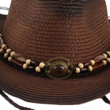 Maxbell Western Cowboy Hat, Beach Hat, Sun Hat for Outdoor Summer Dark Brown