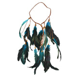 Maxbell Bohemia Feather Headband Headdress Tassel Women for Prom Costume Events