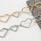 Maxbell Stylish Women Waist Chain Belt Rhinestone Party Heart Decorative Metal Chain Gold