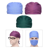 Maxbell Unisex Nurse Scrub Hat Working Headcover Chef Sweatband Nursing Turban Blue