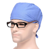 Maxbell Unisex Nurse Scrub Hat Working Headcover Chef Sweatband Nursing Turban Blue