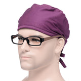 Maxbell Unisex Nurse Scrub Hat Working Headcover Chef Sweatband Nursing Turban Purple