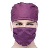 Maxbell Unisex Nurse Scrub Hat Working Headcover Chef Sweatband Nursing Turban Purple