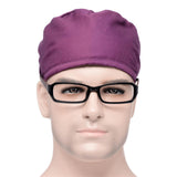 Maxbell Unisex Nurse Scrub Hat Working Headcover Chef Sweatband Nursing Turban Purple