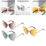 Maxbell Trendy Butterfly Shape Sunglasses Hollow Gifts Fancy Dress Eyeglasses Shades Brown