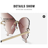 Maxbell Trendy Butterfly Shape Sunglasses Hollow Gifts Fancy Dress Eyeglasses Shades Brown