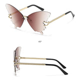 Maxbell Trendy Butterfly Shape Sunglasses Hollow Gifts Fancy Dress Eyeglasses Shades Brown