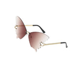 Maxbell Trendy Butterfly Shape Sunglasses Hollow Gifts Fancy Dress Eyeglasses Shades Brown