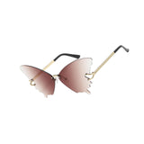 Maxbell Trendy Butterfly Shape Sunglasses Hollow Gifts Fancy Dress Eyeglasses Shades Brown