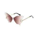 Maxbell Trendy Butterfly Shape Sunglasses Hollow Gifts Fancy Dress Eyeglasses Shades Brown