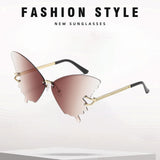 Maxbell Trendy Butterfly Shape Sunglasses Hollow Gifts Fancy Dress Eyeglasses Shades Brown